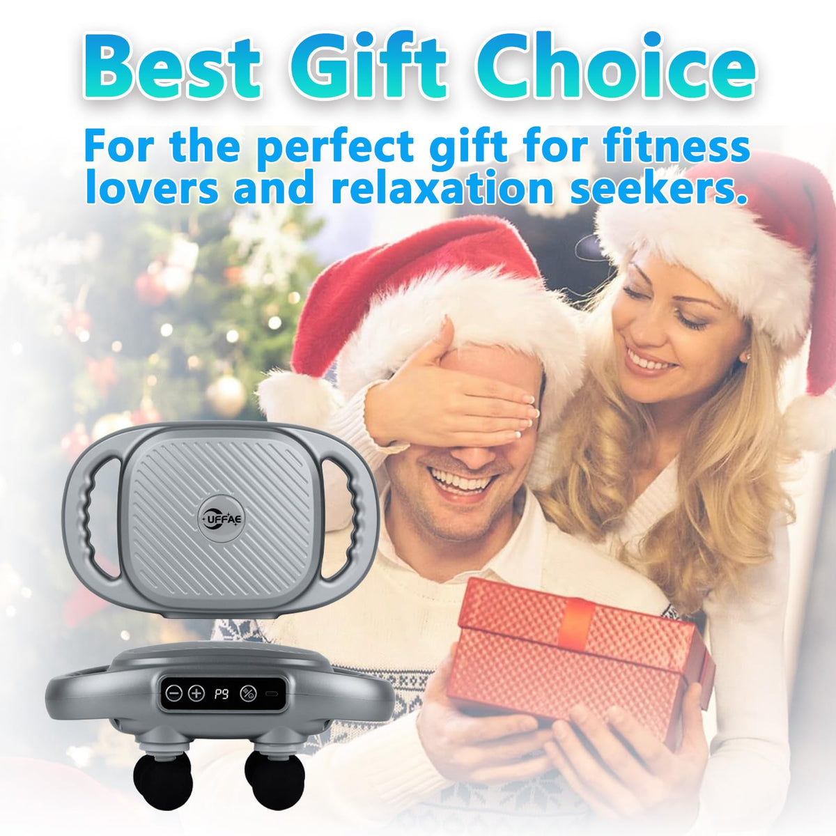UFFAE premium recovery fitness massager gun angled perspective showcasing the complete multi point design structure