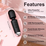 Generic Upgraded Handheld Rose Black Mini Massager texture and grip detail