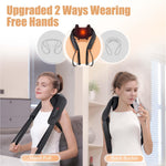 Masgre Cordless Shoulder Massager being used hands-free