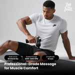 Bob and Brad C2 muscle massager displaying the 5 interchangeable attachments layout