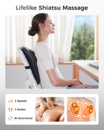 Boriwat electric deep tissue massager showing the adjustable straps on the back cover