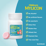 MYLICON children's anti gas chewable tablets showing dosage instructions for ages 2 to 11