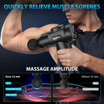 TOLOCO athletic percussion device showcasing the battery level indicator screen