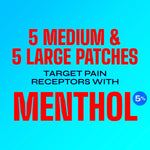 Close up view of the breathable fabric material of the Icy Hot cooling and warming medicated patch