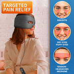 Side profile of the gray thermal mask showing the comfortable elastic head strap adjustment.
