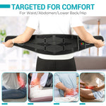 Comfytemp portable lower back massager being worn on the abdomen to soothe menstrual cramps.