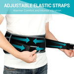 Side view of the premium breathable fabric mesh on the Comfytemp lumbar support belt.