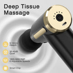 Cotsoco cordless muscle massager showcasing four interchangeable attachment heads for targeted pain relief