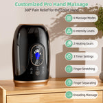 Ealken electric hand massager illustrating the interior five-finger separation slots for targeted compression therapy.