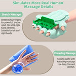 Ealken compression hand massager showing a user inserting their hand for arthritis pain relief treatment.
