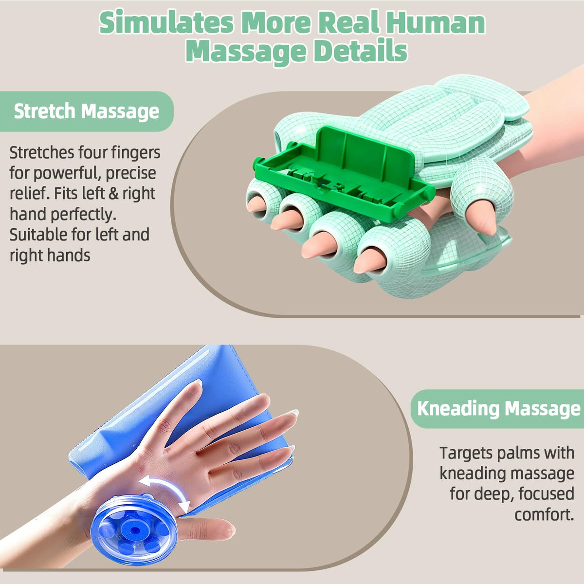 Ealken compression hand massager showing a user inserting their hand for arthritis pain relief treatment.
