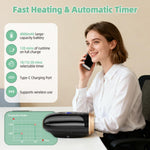 Ealken therapeutic hand massager highlighting the integrated Type-C USB charging port on the rear side.