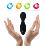 VibeMax personal handheld massager showing the single power button control panel.