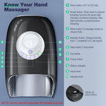 Top-down view of the compact therapeutic hand massager highlighting the lightweight design suitable for home use.