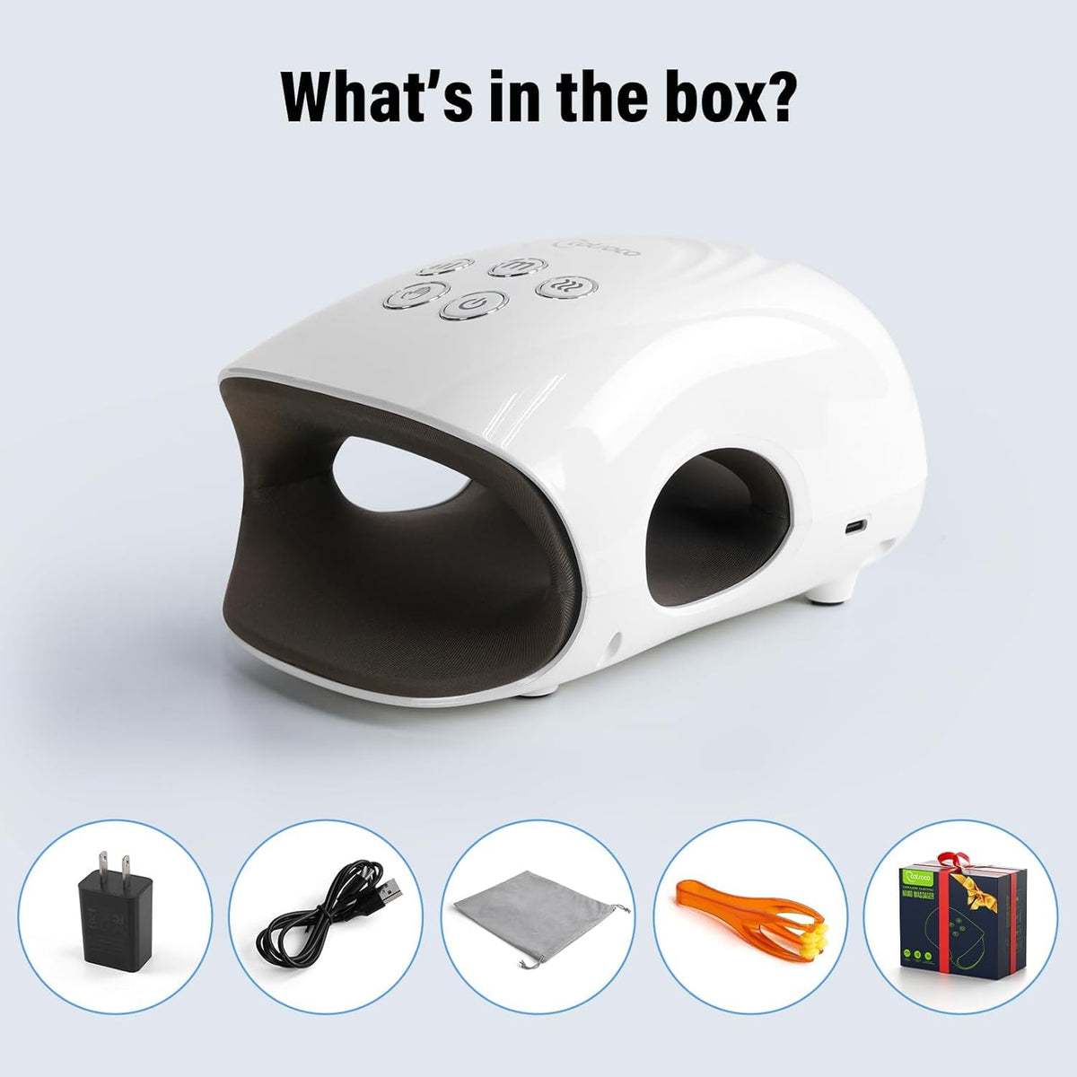 Cotsoco smart hand relaxation massager displaying the lightweight build quality for easy travel portability