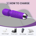 JTFFER cordless rechargeable purple wand with USB charging port