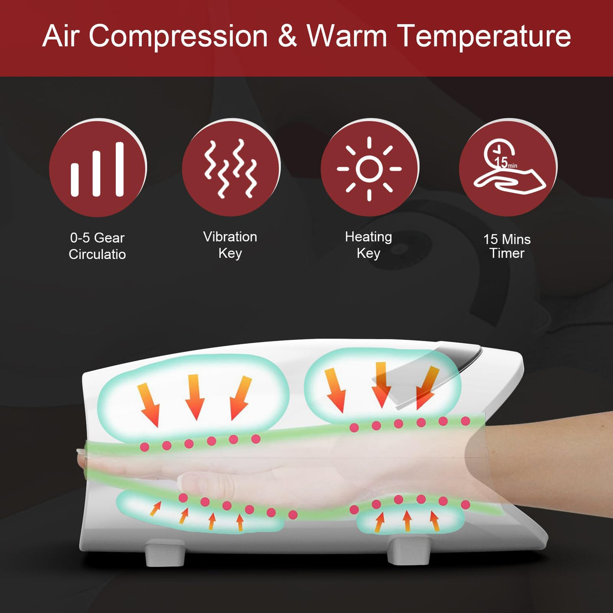 Xllent cordless hand massager showing side profile and ergonomic entry opening