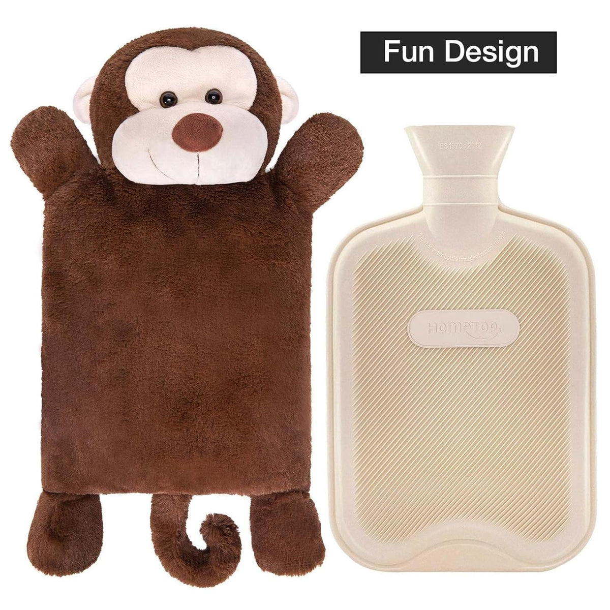 HomeTop stuffed animal hot water bottle used for comforting warmth in bed