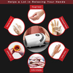 Xllent white electric massager being used on a hand for arthritis relief