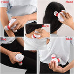 Close-up of the three massage prongs on the Cotsoco handheld massager designed for targeted pain release.