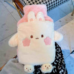 Winatehr plush hot water bag displaying the integrated hand warmer pocket design