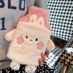 Winatehr rabbit hot water bottle packaging details and safety stopper closeup