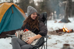 Peterpan hot water bottle in lifestyle setting for pain relief
