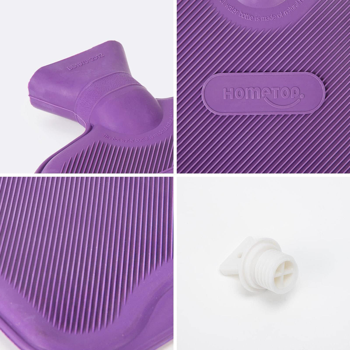 Close up of soft plush teddy bear cover for HomeTop water bottle