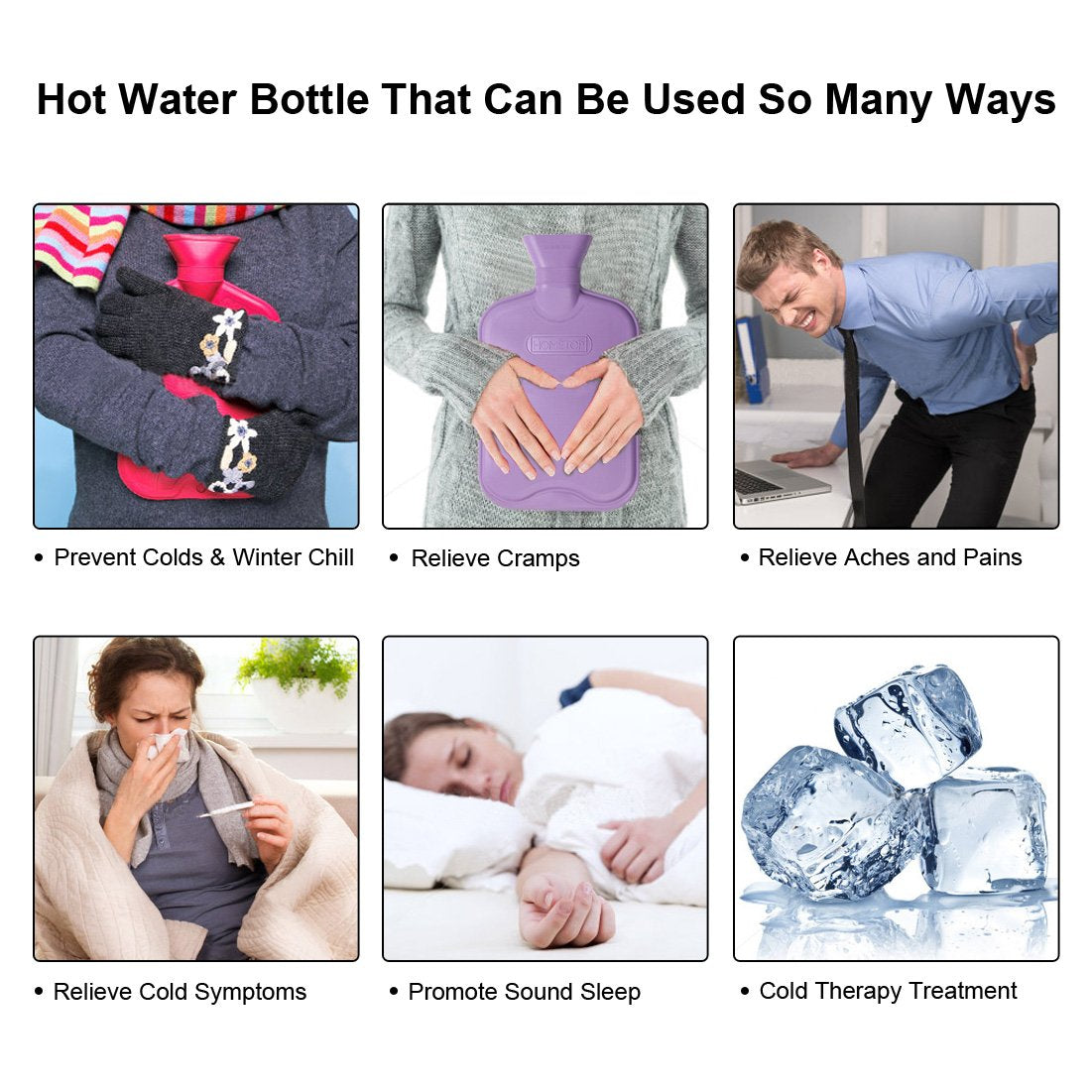 Authentic HomeTop branded hot water bottle in bear plush packaging