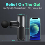Handheld percussion muscle massager showing single button control layout at the bottom base