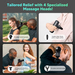 Arboleaf mini percussion therapy device being safely applied to sore lower back muscles