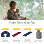 Qomfor hot water bottle with soft cover dark grey lifestyle shot