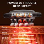 VTT deep tissue percussion massager showcasing the premium LED control panel with speed and battery indicators