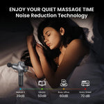 Mebak 3 professional muscle percussion massager showing the brushless motor exhaust and power button