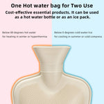 Fythao hot water bag with removable fluffy fleece cover for soothing lower back pain