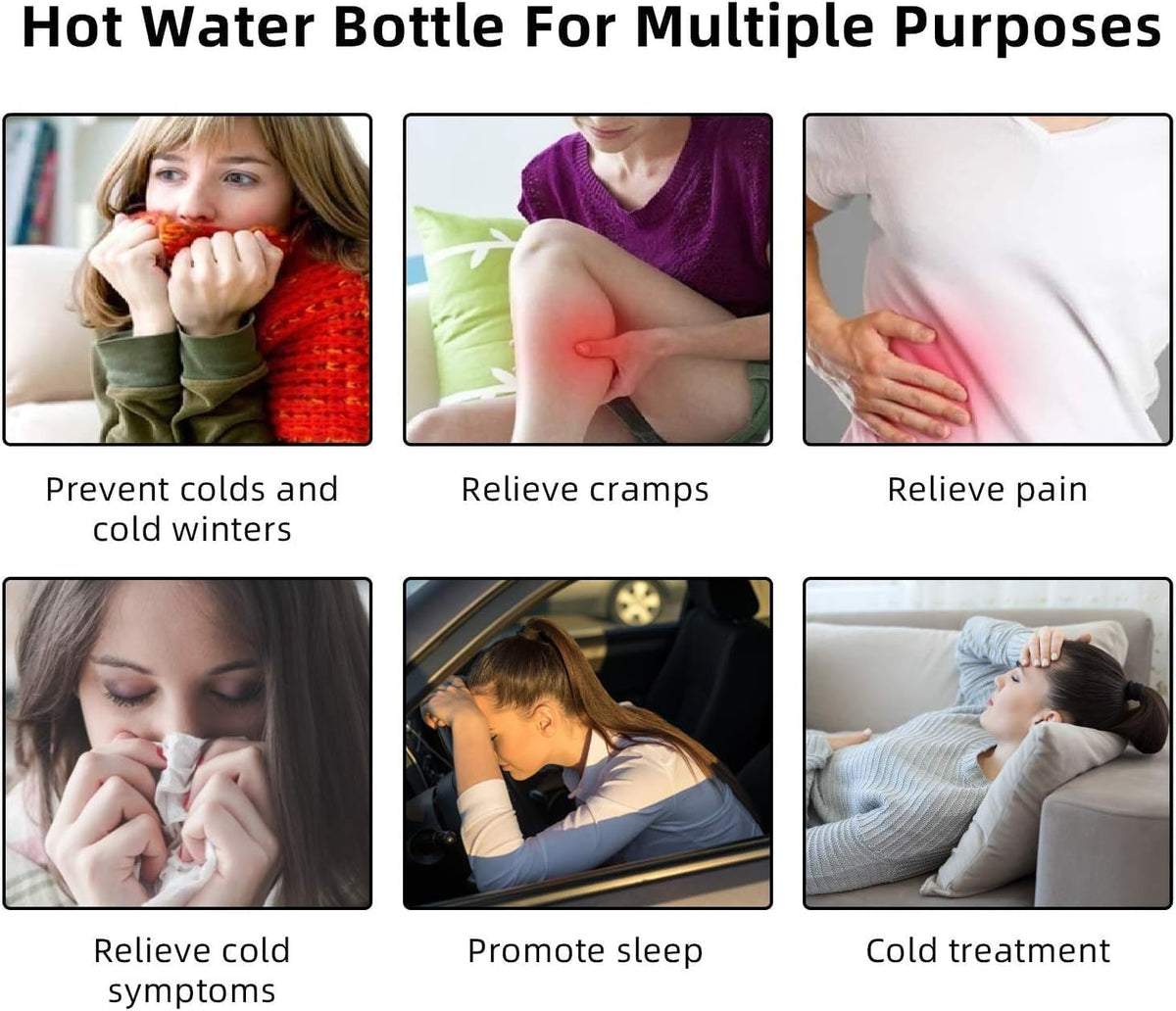 Authentic imported two liter rubber hot water bottle for full body heat therapy