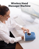 Close-up of the digital touchscreen on the CINCOM hand massager showing mode selection buttons