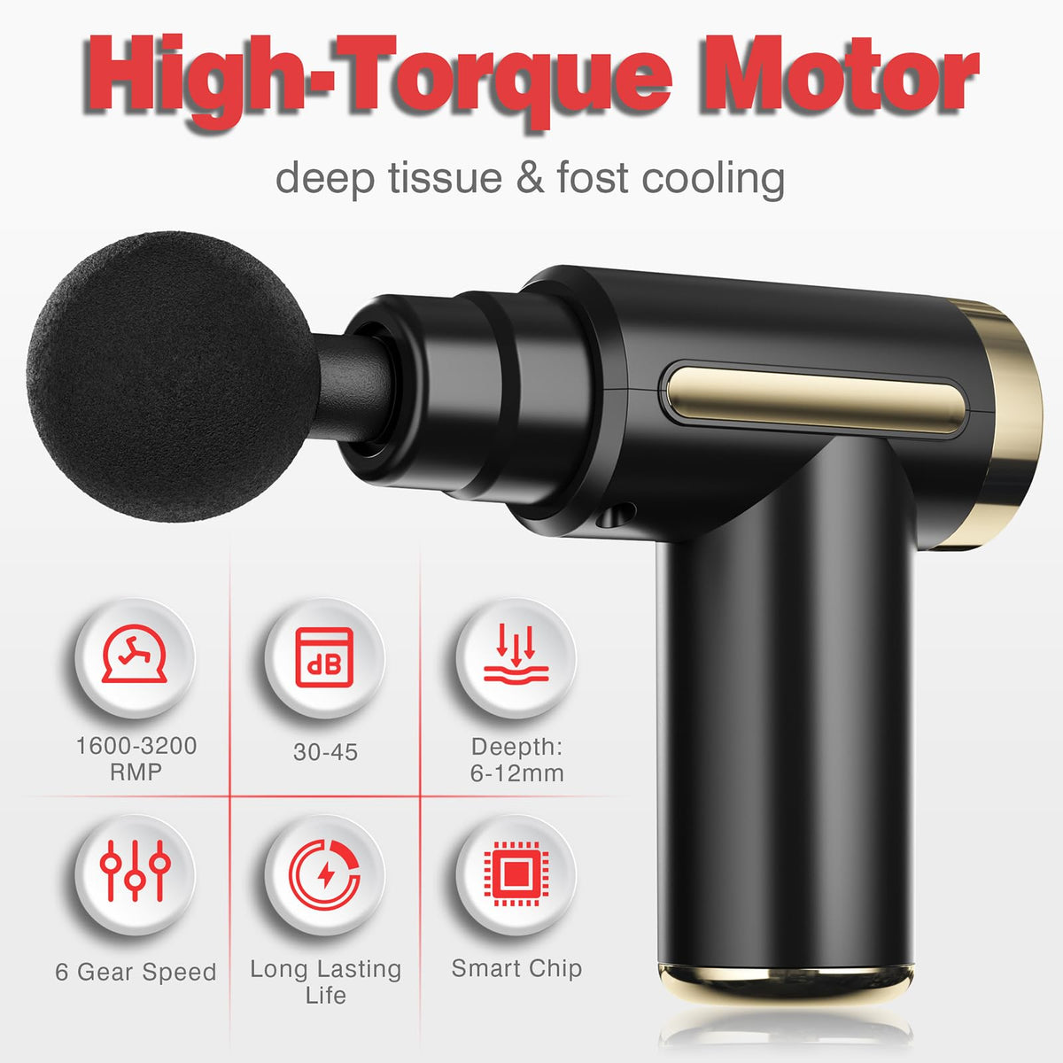 Cotsoco electric percussion massager demonstrating the Type-C universal USB charging port layout.
