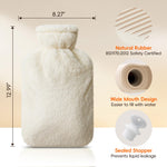 Cream white ultra soft faux fur removable cover close up details.