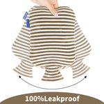 Close up view of the machine washable plush cover detached from the gray SKOFRI therapeutic hot water bag.