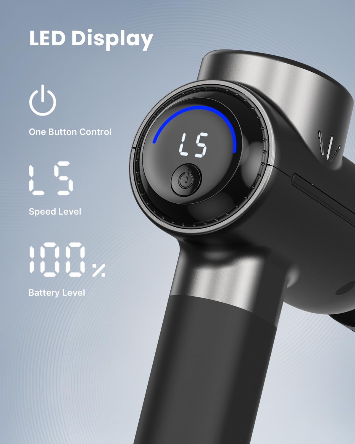 RENPHO smart massager pairing via Bluetooth with a smartphone app displaying video-guided recovery courses.