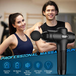 TOLOCO deep tissue massager packaging box including the cordless device USB charging cable and accessory heads.