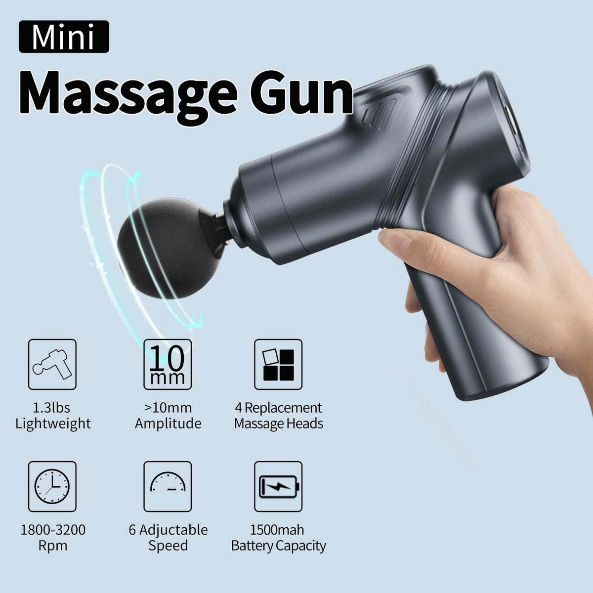 LEERCON massage gun being used for targeted pain relief on the shoulder muscles