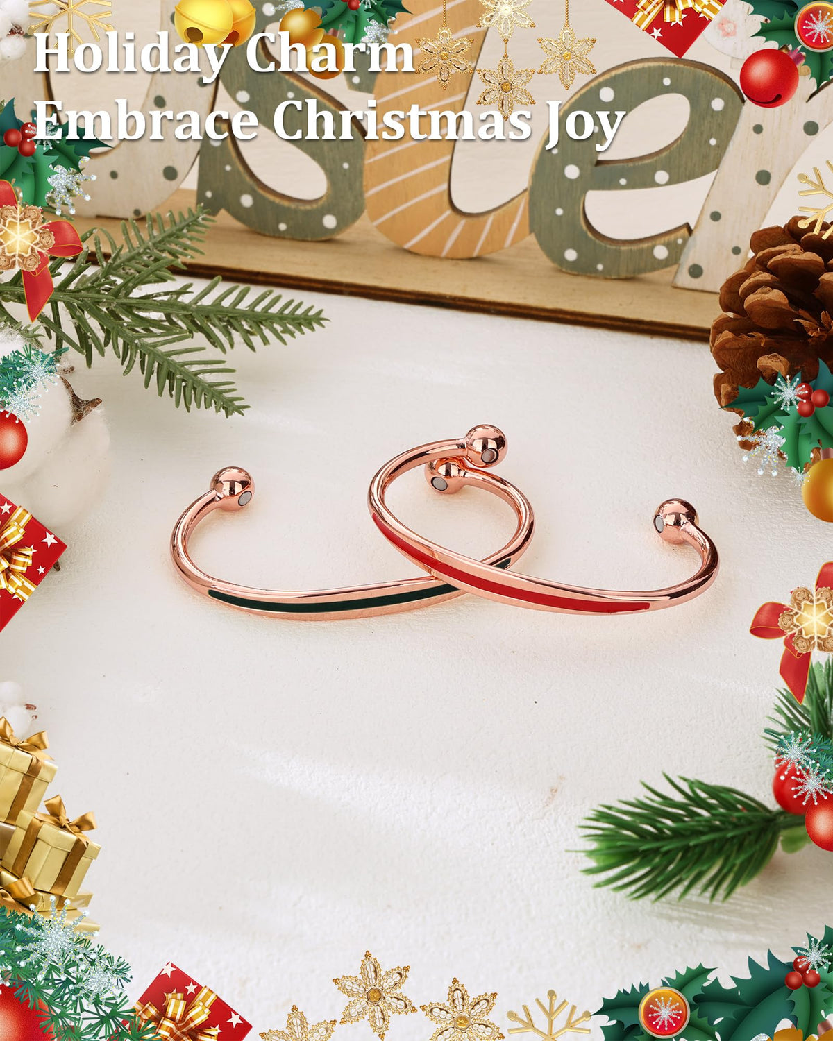 Adjustable BioMag copper magnetic bangle wrist display