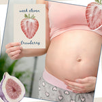 Eaasty farm market style baby shower backdrop setup with cardboard milestone signs