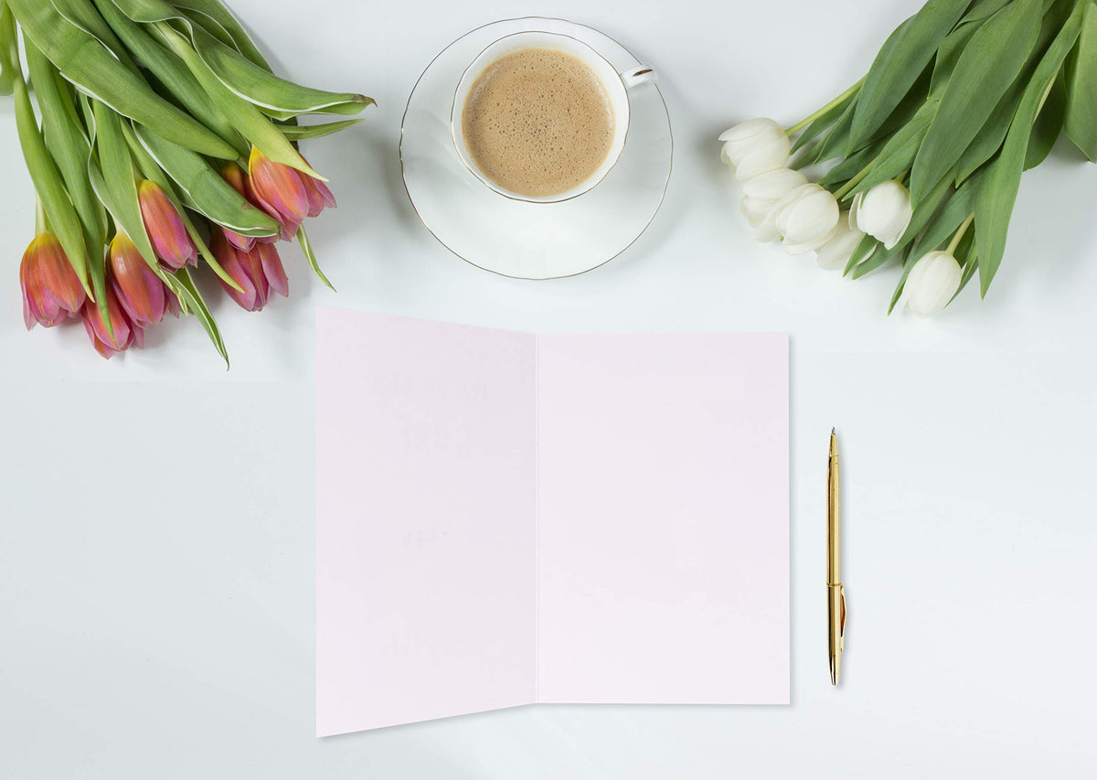 Gonzey pregnancy card enclosed in its protective clear cellophane sleeve packaging