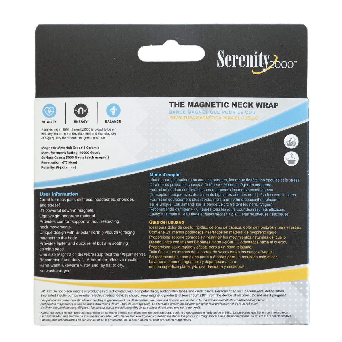 Person wearing Serenity2000 neck wrap for shoulder pain
