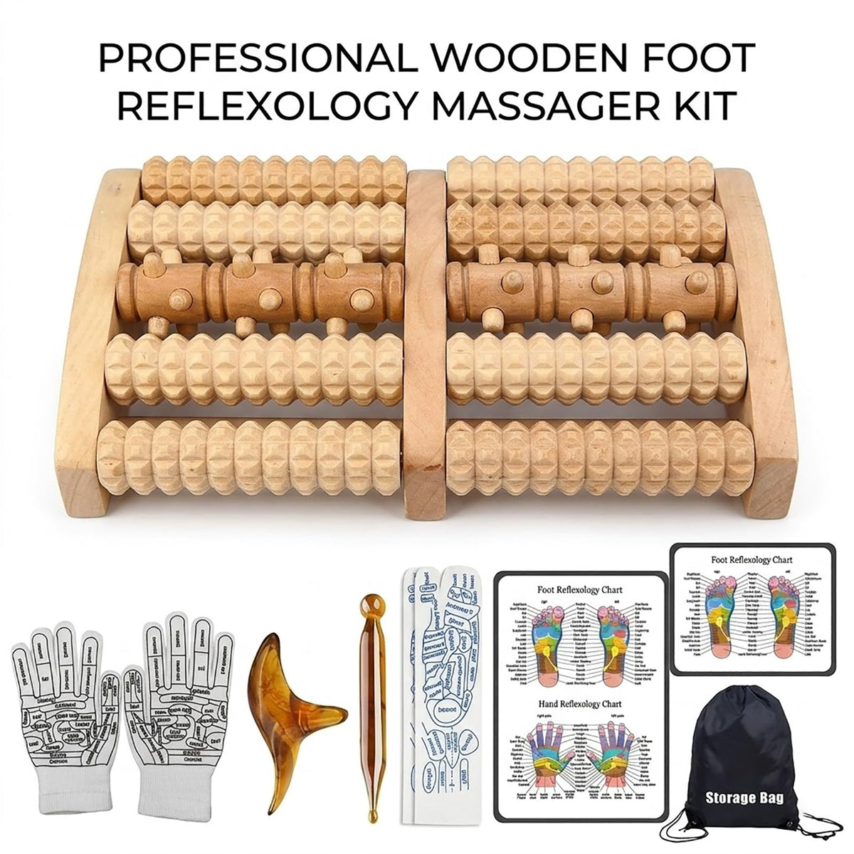 Printed reflexology socks with charts detailing pressure points for deep tissue massage.