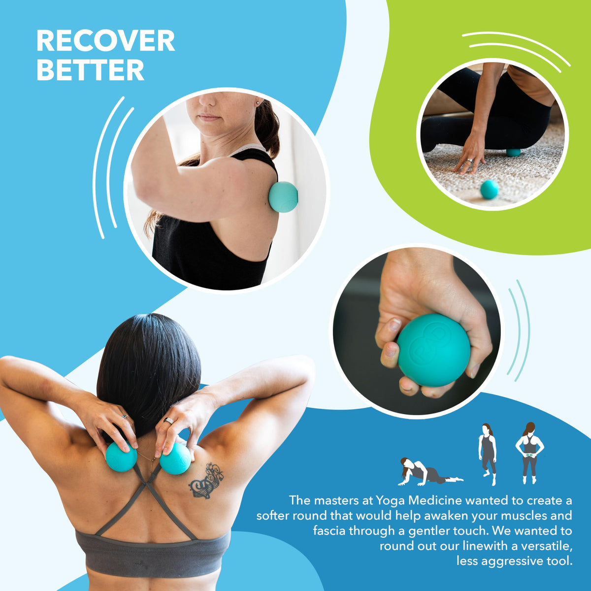 RAD Recovery Rounds being used for gentle self massage on the feet