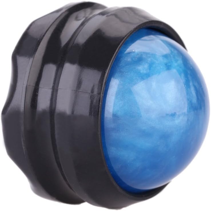 Compact manual massage ball device designed to prevent hand fatigue during full body pain relief therapy